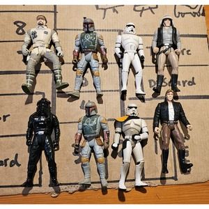Star Wars Mid 90's Action Figures Lot Loose - Han Solo, Boba Fett, Storm Trooper